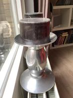 Zilverkleurige kaarsenstandaards incl kaarsen, Ophalen of Verzenden, Gebruikt, 25 tot 50 cm
