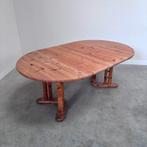 Vintage ronde grenen eettafel uitschuifbaar jaren 60 70 80, Huis en Inrichting, Tafels | Eettafels, Ophalen, 100 tot 150 cm, Rond