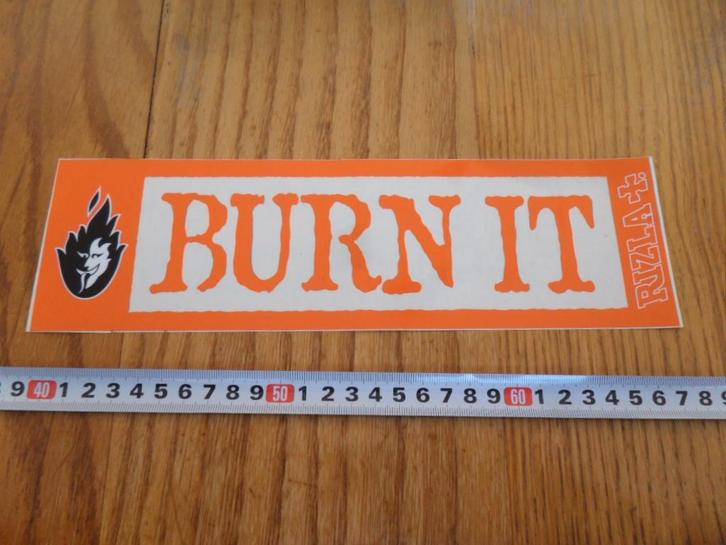 sticker Transparant RIZLA *  BURN IT  vloeitjes, Hobby en Vrije tijd, Stickers en Plaatjes, Zo goed als nieuw, Sticker, Ophalen