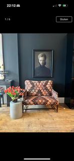 Prachtig klooster bankje gerenoveerd met oude kelim, Minder dan 75 cm, 150 tot 200 cm, Tweepersoons, Ophalen of Verzenden