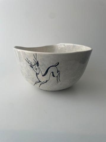 Vintage Bloempot met Hert Decoratie beschikbaar voor biedingen