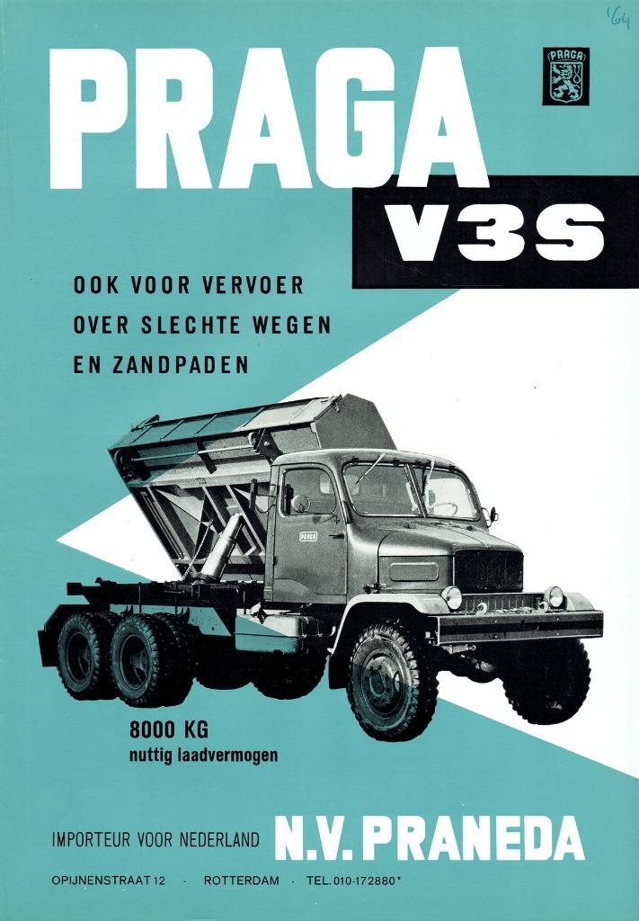 Folder Praga V3S (Tsjechische vrachtwagen - ca.1964), Boeken, Auto's | Folders en Tijdschriften, Gelezen, Overige merken, Verzenden
