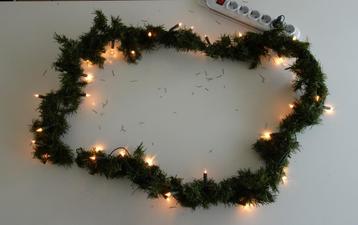 Kunst Kerstslinger met Verlichting - 250 cm lang beschikbaar voor biedingen