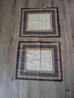 Set van 2 vintage kussenslopen – 57x70 cm – bloemenmotief, Beige, Ophalen of Verzenden, Kussen, Nieuw