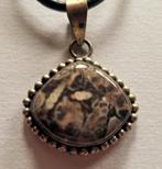 Leren KETTING Met Hanger FOSSIEL, Bruin, Ophalen of Verzenden, Zo goed als nieuw, Steen of Mineraal