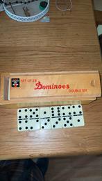 Vintage dubbel zes dominostenen, Ophalen of Verzenden, Zo goed als nieuw