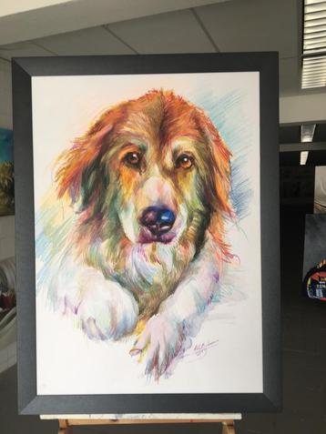 Alex L- Hondenportrette- Handgeschilderd (100%)- Origineel beschikbaar voor biedingen