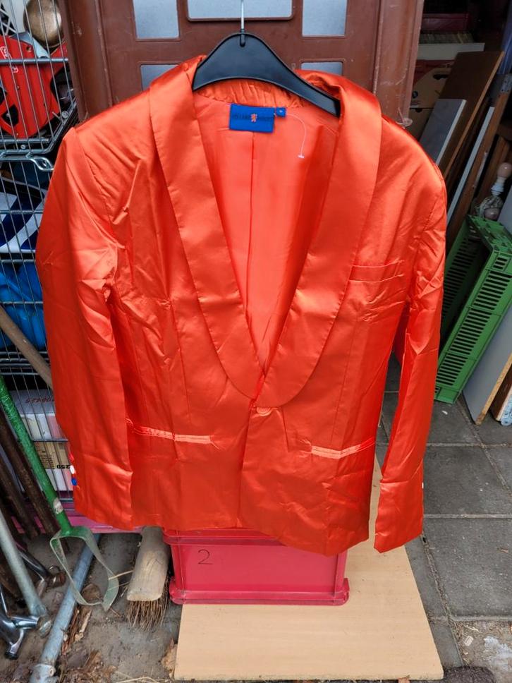 Carnaval: oranje colbert, Kleding | Heren, Carnavalskleding en Feestkleding, Nieuw, Kleding, Carnaval, Ophalen of Verzenden