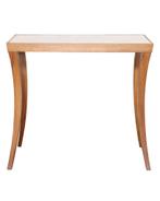 Elegante teakhouten bijzettafel met marmeren blad, Ophalen of Verzenden