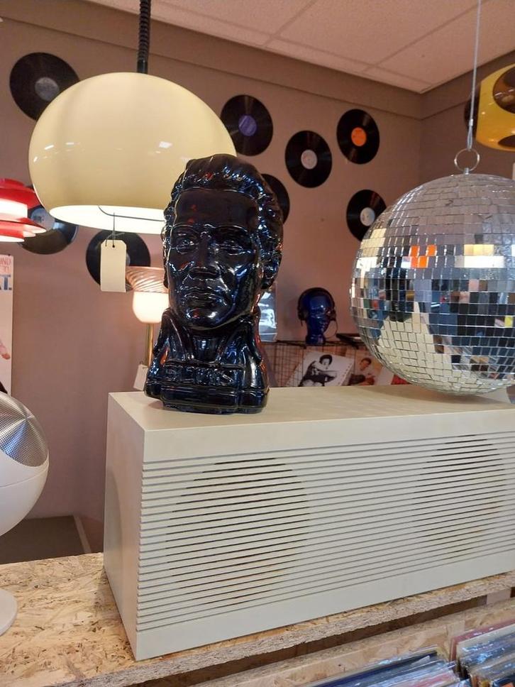 Zeldzaam Elvis Presley Glazen Hoofd - Ingrid Glas '70, Antiek en Kunst, Kunst | Beelden en Houtsnijwerken, Ophalen of Verzenden