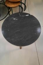 Ronde bijzettafel salontafel Trident By-Boo hout en marmer, Ophalen of Verzenden, Zo goed als nieuw