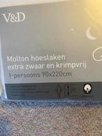Twee molton hoeslakens 90x220 cm extra zware kwaliteit., Ophalen of Verzenden, Nieuw
