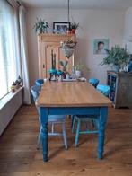 Houten tafel met 4 stoelen - Goede staat!, Ophalen, Vier personen, Rechthoekig, Overige houtsoorten