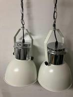 2 Hanglampen - gebroken wit, 50 tot 75 cm, Ophalen of Verzenden, Zo goed als nieuw, Metaal