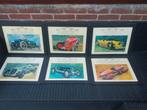 6 oude auto platen in  lijst, Ophalen of Verzenden, Minder dan 50 cm, Schilderij, Minder dan 50 cm