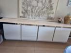 Wit lak met messing detail dressoir 3 deur, 4 lade €15, Huis en Inrichting, Ophalen, Gebruikt, Kunststof, 200 cm of meer