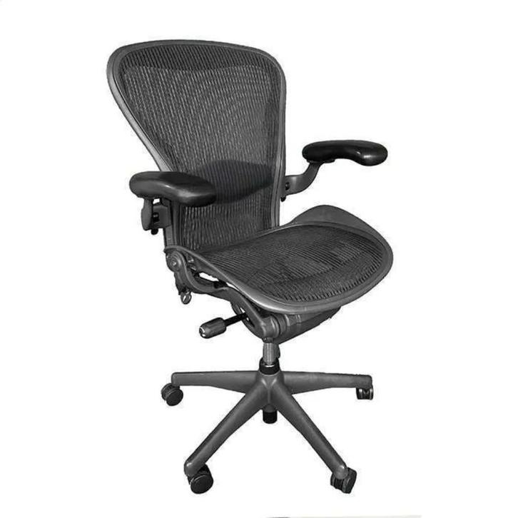 Herman Miller Aeron Refurbished Bureaustoel (Full Option), Huis en Inrichting, Bureaustoelen, Gebruikt, Bureaustoel, Zwart, Ophalen of Verzenden