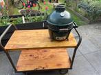 Big green Egg mini Max met verrijdbaar vintage car, Tuin en Terras, Houtskoolbarbecues, Ophalen, Zo goed als nieuw, Big Green Egg