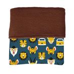 Ledikantdeken Teddydeken Safari Blauw ANNIdesign 150x100, Ophalen of Verzenden, Nieuw, 100 cm of meer, Deken