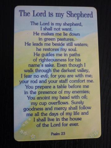 Kaartje My Shepperd / Wenskaartje geloof / pasje met tekst beschikbaar voor biedingen