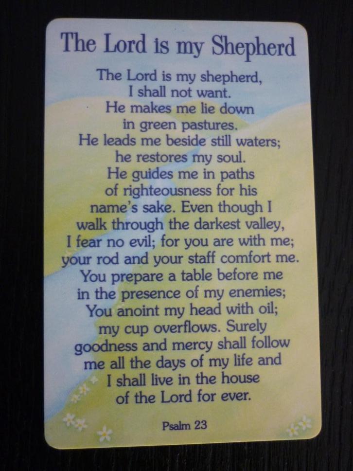 Kaartje My Shepperd / Wenskaartje geloof / pasje met tekst, Diversen, Wenskaarten, Nieuw, Ophalen of Verzenden