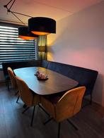 Eijerkamp luxe eetkamer tafel, hoekbank, stoelen salontafel, Ophalen, Zo goed als nieuw
