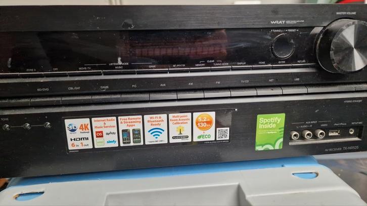 Zwarte Onkyo TX-NR252 5.2 Versterker/Reciever 130 Watt, Audio, Tv en Foto, Versterkers en Receivers, Zo goed als nieuw, 5.1, 120 watt of meer