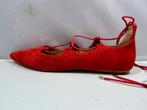 Topshop, maat 39 bekoorlijke rood suède ballerina's, Verzenden, Topshop, Ballerina's, Zo goed als nieuw