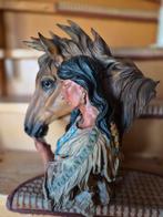 Indianenbeeld met paard, Antiek en Kunst, Ophalen of Verzenden