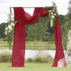 Backdrop set: bordeaux & parelmoer linnen + strikken, Ophalen of Verzenden, Zo goed als nieuw, Feestartikel, Geboorte of Huwelijk