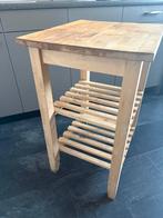 Houten Snijtafel / Keukentafel, Gebruikt, Bruin, 100 tot 150 cm, 50 tot 75 cm
