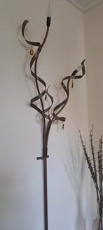 Landelijke wandlamp 2m koper met glazen druppels, Ophalen