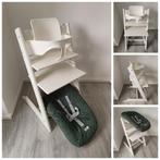 Stokke Tripp Trapp wit+babyset, 2 standen newbornset, hoes, Kinderen en Baby's, Kinderstoelen, Ophalen of Verzenden, Zo goed als nieuw