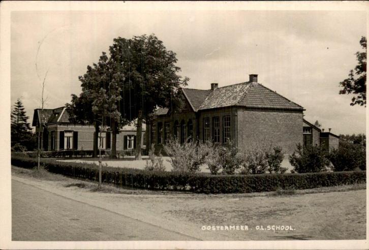 Oostermeer - Fotokaart - School, Verzamelen, Ansichtkaarten | Nederland, Gelopen, Friesland, 1920 tot 1940, Ophalen of Verzenden