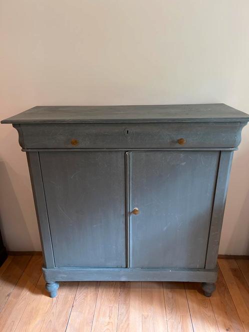 Brocante Kastje met Lade en Deuren 40x107x106 cm, Antiek en Kunst, Curiosa en Brocante, Ophalen