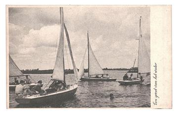 975891 Zeilboot Postzegel Loosdrecht 1947 Gelopen met zegel  beschikbaar voor biedingen