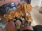 24 karaat goud olifant beeld met baby, Ophalen of Verzenden, Goud