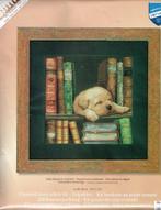 Cado sale vervaco borduurpakket, slapende hond op boekenrek, Ophalen of Verzenden, Nieuw, Handborduren, Borduurpakket