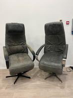 2 Prominent Humberto E100 Groen/Grijs Relaxfauteuil Sta-op M, Huis en Inrichting, Fauteuils, Verzenden, Minder dan 75 cm, Zo goed als nieuw