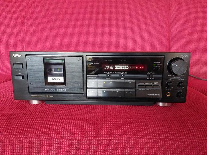 Aiwa F800 topdeck met 3 koppen, Audio, Tv en Foto, Cassettedecks, Enkel, Overige merken, Tiptoetsen, Tape counter, Ophalen