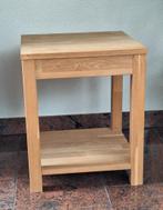 Teakhouten bijzettafeltje, Huis en Inrichting, Tafels | Sidetables, Ophalen, Zo goed als nieuw, 25 tot 50 cm, Vierkant