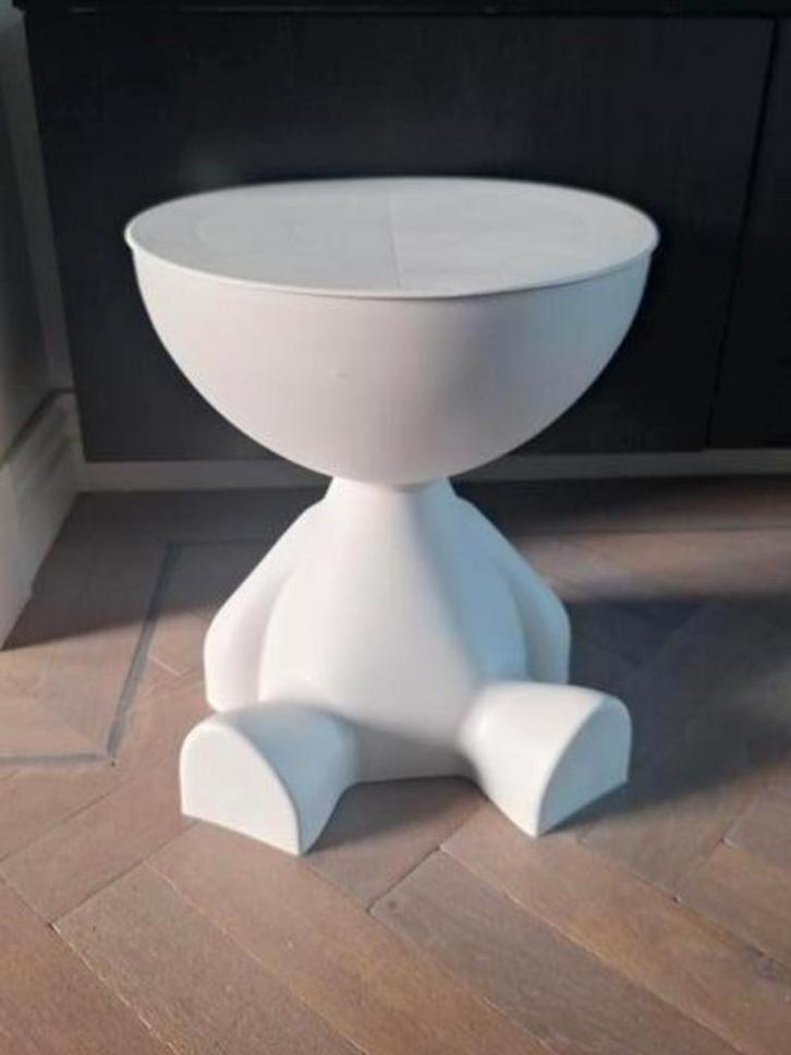 Super leuk bijzettafeltje met opbergruimte crème beige, Huis en Inrichting, Tafels | Bijzettafels, Nieuw, Rond, Minder dan 55 cm