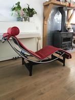 IZGS LC4 Cassina Corbusier rood leer Chaise longue fauteuil, Leer, Ophalen