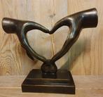 2 HANDEN HARTMAKEND / Bronzen beeld, Ophalen of Verzenden