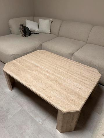 Italiaans travertin salon tafel 120 cm marmer beschikbaar voor biedingen