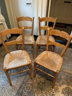 4x eetkamerstoel | massief hout | ZGAN, Huis en Inrichting, Stoelen, Ophalen, Riet of Rotan, Bruin, Massief hout
