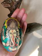 Oud beschilderd ei: zwaan, ganesha, Antiek en Kunst, Ophalen of Verzenden