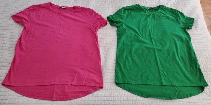 2 x tshirt neon roze neon groen fuchsia maat s mt 36 t-shirt, Kleding | Dames, T-shirts, Zo goed als nieuw, Maat 36 (S), Korte mouw