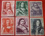 NL - 6x Zeevaarders Piet Hein / Michiel de Ruijter / Hiddes, Verzenden, Na 1940, Gestempeld