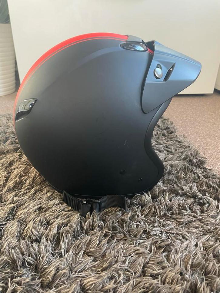 2x MTR Motorhelm Maat M - Zwart/Rood - Zeer Goed!, Motoren, Kleding | Motorhelmen, Heren, Jethelm, M, Overige merken, Tweedehands